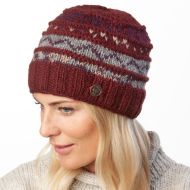 Ridge Pattern Beanie - Pure Wool - Brick Aubergine