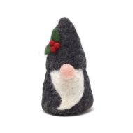 Handmade Christmas - Wool Felt Decoration - Holly Hat Gonk