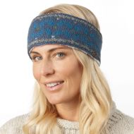 Pure Wool Hand Knit - Chevron Wings Headband - Imperial Blue