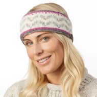 Pure Wool Hand Knit - Chevron Wings Headband - White