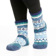 Handknit - Fair Isle Lounge Socks - Blues