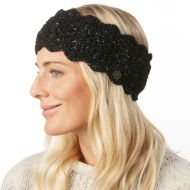 Pure Wool Fleece Lined - Sparkle Crochet Headband - Black