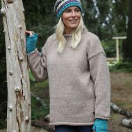 Handmade Pure Wool - heather jumper - shell