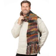 Long hand knit - electric stripe scarf - grey