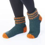 Handknit - Lounge socks - smoke green