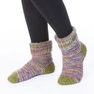 Handknit - Electric Lounge socks - Dale Green