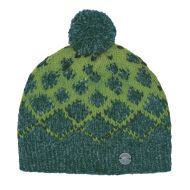 Pure Wool Hand knit - Graduated Diamond Bobble Hat - Green