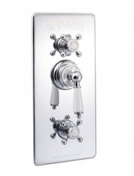 St James Traditional Concealed Thermostatic Shower Valve with Flow Valves