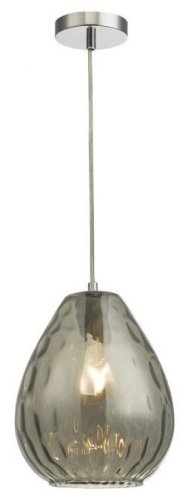 Dar Apulia 1 Light Pendant Smoked Glass