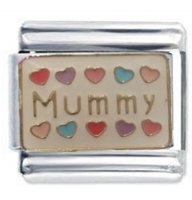 Mummy Hearts Italian Charm for Classic size bracelet