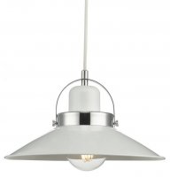 Dar Liden 1 Light Pendant White and Polished Chrome