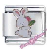 White Bunny Rabbit Italian Charm