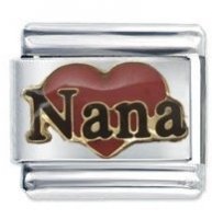 Nana Heart Enamel  Italian Charm