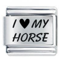 I Love My Horse ETCHED Italian Charm