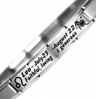 Leo Zodiac Daisy Charm® Charm Bracelet by JSC - Stainless Steel.