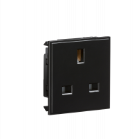 Knightsbridge 13A 1G unswitched socket module 50 x 50mm - black (NET13BK)