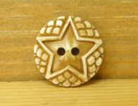 Hand carved - Star - Round button