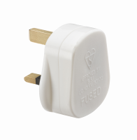 Knightsbridge 13A Plug Top with 13A fuse - White (Screw Cord Grip) - (SN1383)