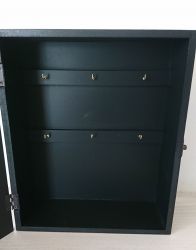 Key Storage Rack Vintage Style Cabinet Hooks Cupboard - Black