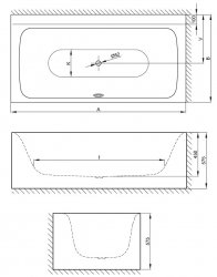 Bette Lux V Silhouette Side Bath 170 x 85cm