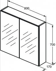 Ideal Standard 80cm Mirror Cabinet With Bottom Ambient Light