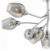 Dar Eloise 9 Light Semi Flush Polished Chrome & Glass