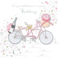 Wedding Day Card - Large Deluxe - Tandem Bike - 3D - Stardust Talking Pictures