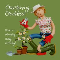 Birthday Card - Funny Humour Gardener Gardening Goddess One Lump Or Two