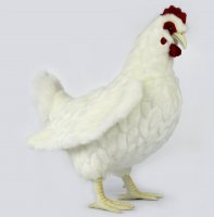 Soft Toy Bird, White Hen by Hansa (39cm.L) 7329
