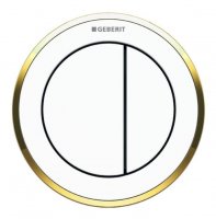 Geberit Type 10 Gold/White Dual Flush Button For 12 and 15cm Concealed Cistern