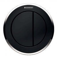 Geberit Type 10 Gloss Chrome/Black Dual Flush Button For 12 and 15cm Concealed Cistern
