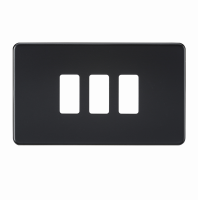 Knightsbridge Screwless 3G grid faceplate - matt black - (GDSF003MB)