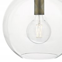 Dar Zula 1 Light Pendant Glass Aged Bronze