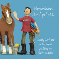 Birthday Card - Male Horse Rider Horse-Lovers - One Lump Or Two