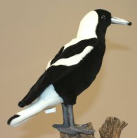 Soft Toy Bird, Magpie by Hansa (26cm) 5053