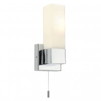 Endon Square 1 Light Wall IP44 40W SW Chrome Plate
