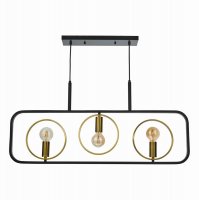 Ryota 3 Light Bar Pendant Satin Black Antique Gold