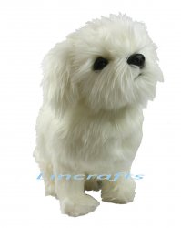 Soft Toy Dog, White Shih Tzu by Hansa (36cm.L) 7323