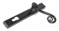 Black Monkeytail Slimline Lever Espag. Lock Set - LH