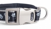 Petface Signature Padded Black Paws Collar - Medium