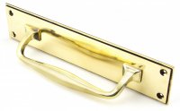 Aged Brass 300mm Art Deco Pull Handle on Backplate