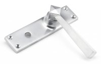 Satin Chrome Straight Lever Bathroom Set