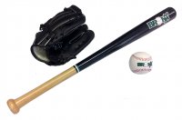 Bronx Wood bat, ball and glove set