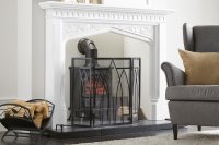 Inglenook Church 3 Panel Heavy Black Firescreen