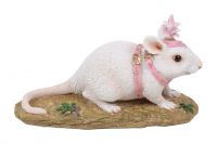 White Carriage Mouse - Fairy Garden - Indoor or Outdoor - Miniature World