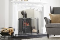 Inglenook All Black 4 Panel Firescreen