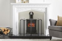 Inglenook All Black 4 Panel Firescreen