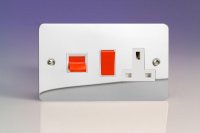 Varilight 45A Cooker Panel with 13A Double Pole Switched Socket Outlet Chrome (XFC45PW)