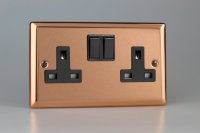 Varilight 2-Gang 13A Double Pole Switched Socket Copper (XY5B.CU)