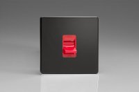 Varilight 45A Cooker Switch (Single Plate, Red Rocker) Black (XDL45SS)